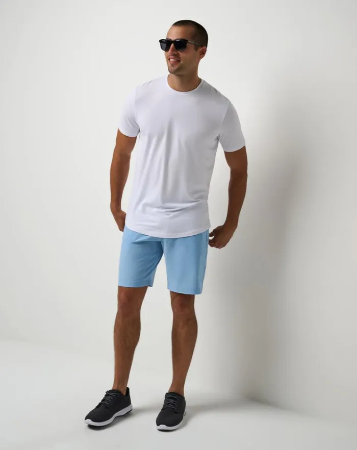 Men Shorts TravisMathew DAY DATE SHORT 9IN Powder Blue