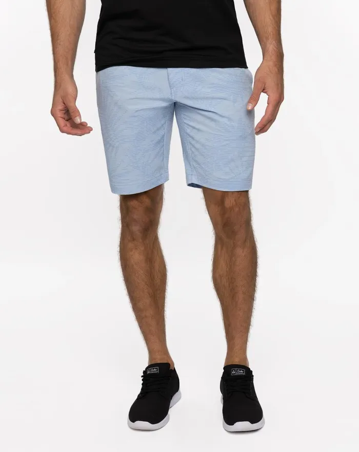 Men Shorts TravisMathew STREET ART SHORT 9IN Heather Bel Air Blue