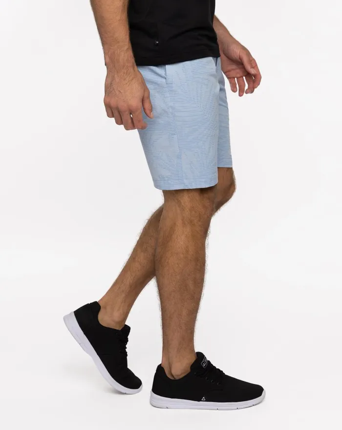 Men Shorts TravisMathew STREET ART SHORT 9IN Heather Bel Air Blue