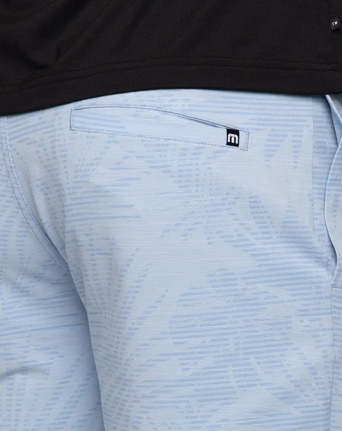 Men Shorts TravisMathew STREET ART SHORT 9IN Heather Bel Air Blue