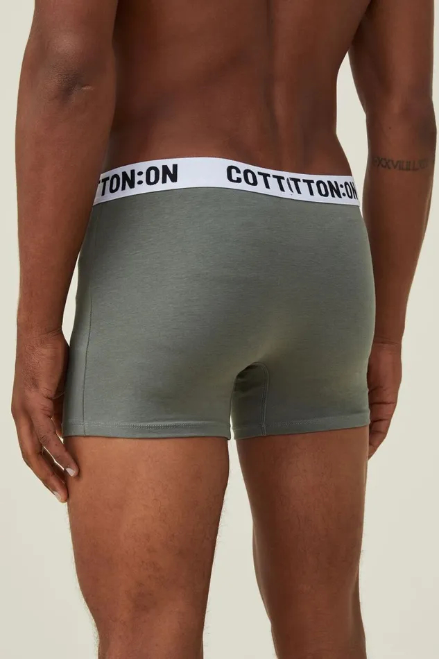 Men Socks and Underwear Cotton On Organic Cotton Trunks Cool Avocadowhiteblack