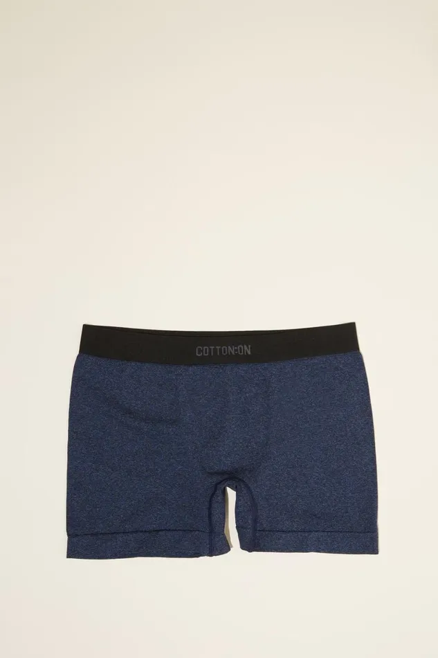Men Socks and Underwear Cotton On Seamless Trunks Navy Marleblack