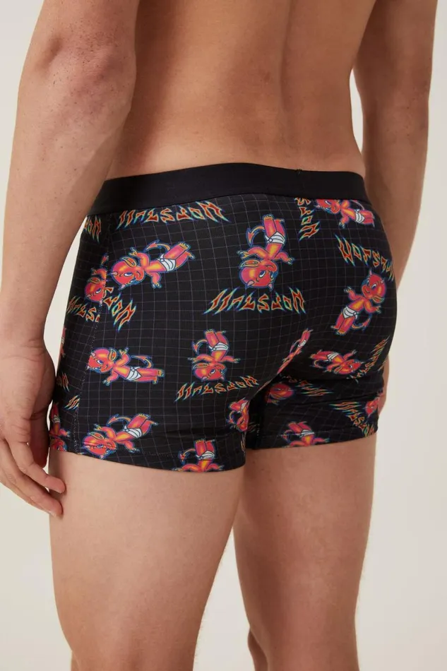 Men Socks and Underwear Cotton On Special Edition Trunks Lcn Uni Blackhot Stuff Chrome
