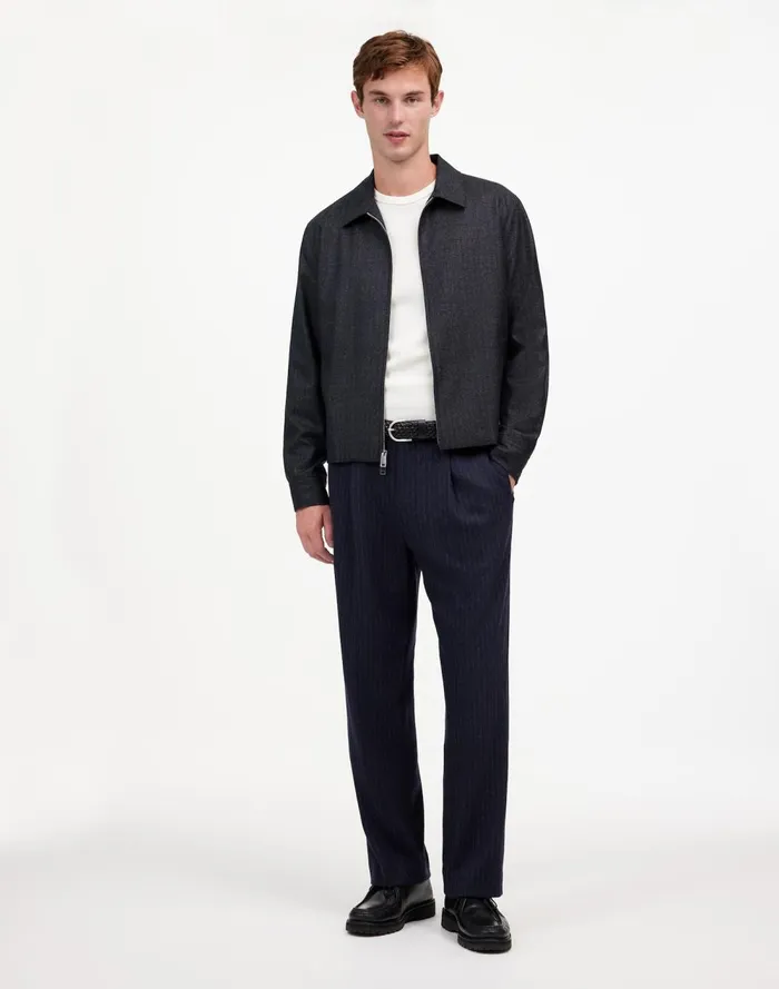 Men Suiting Madewell The Roebling Pleated Trouser In Italian Fabric Dark Navy