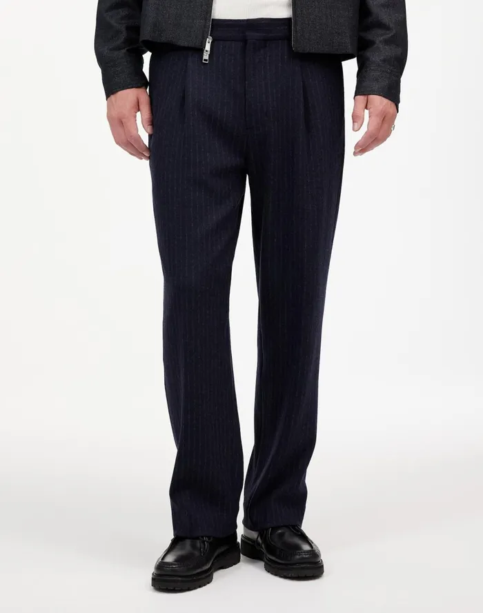 Men Suiting Madewell The Roebling Pleated Trouser In Italian Fabric Dark Navy