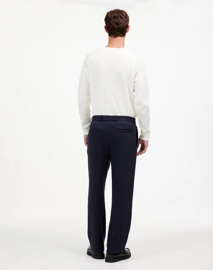 Men Suiting Madewell The Roebling Pleated Trouser In Italian Fabric Dark Navy
