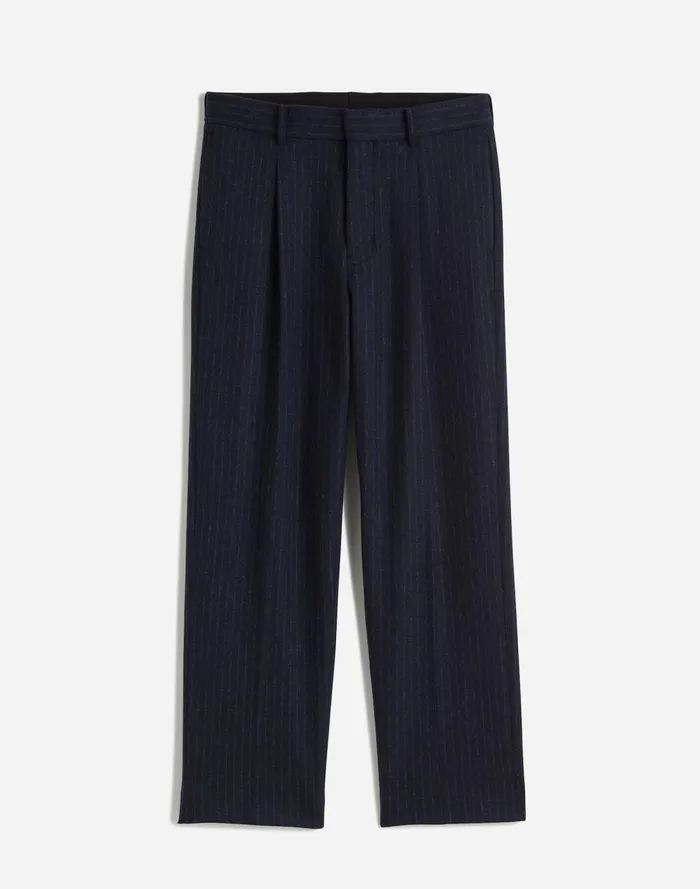 Men Suiting Madewell The Roebling Pleated Trouser In Italian Fabric Dark Navy