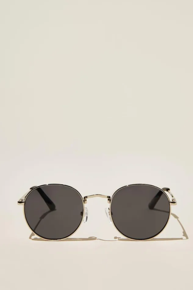 Men Sunglasses Cotton On Bellbrae Sunglasses Silver Matte Black Smoke