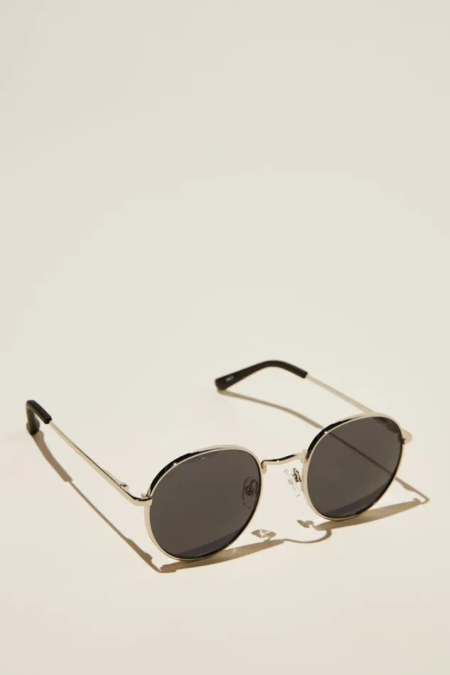 Men Sunglasses Cotton On Bellbrae Sunglasses Silver Matte Black Smoke