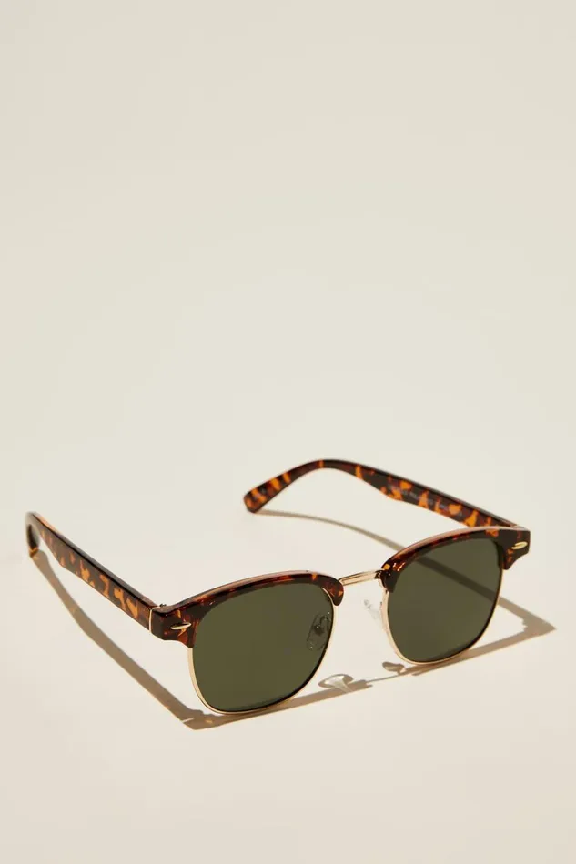 Men Sunglasses Cotton On Leopold Polarized Sunglasses Tortgoldgreen