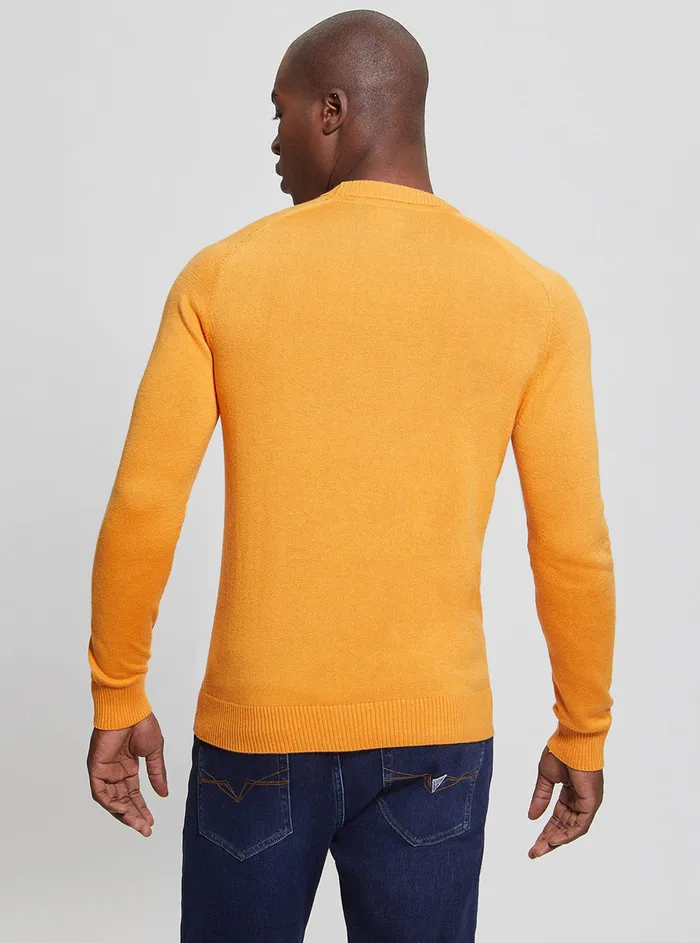 Men Sweaters and Knits GUESS Burned Caramel Rick Varsity Jumper