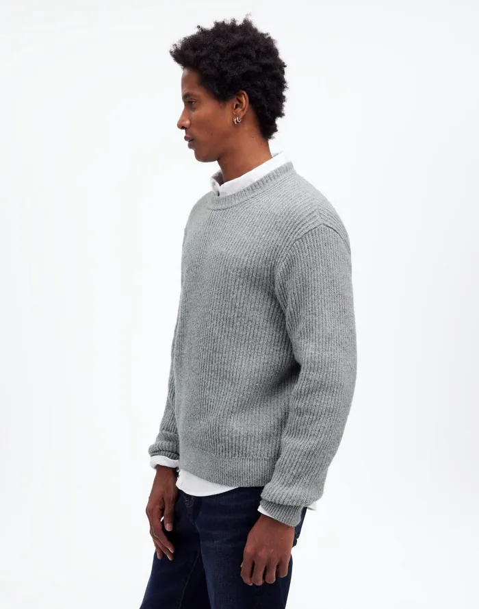 Men Sweaters Madewell The Wyckoff Sweater Grey Marl