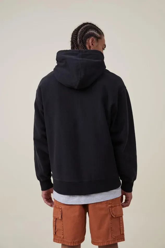 Men Sweats and Hoodies Cotton On Oversized Hoodie Washed Black