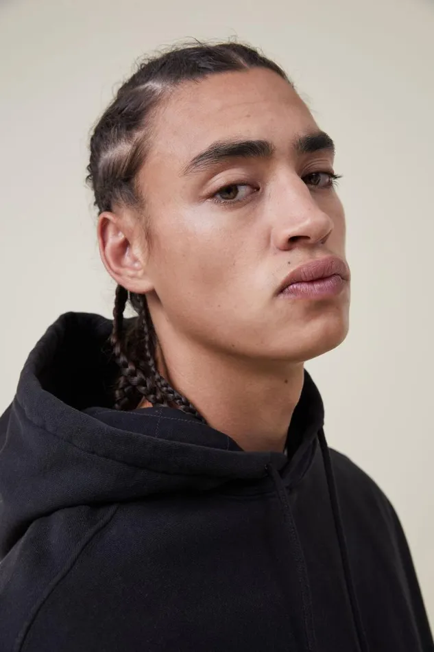 Men Sweats and Hoodies Cotton On Oversized Hoodie Washed Black