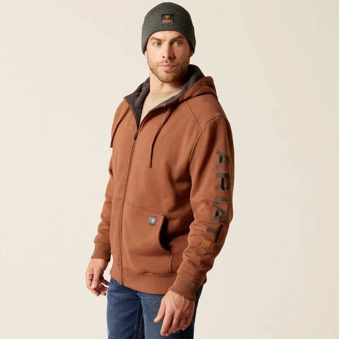 Men Sweatshirts and Hoodies Ariat Rebar AllWeather Full Zip Hoodie Aztec