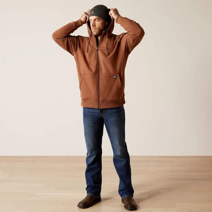 Men Sweatshirts and Hoodies Ariat Rebar AllWeather Full Zip Hoodie Aztec