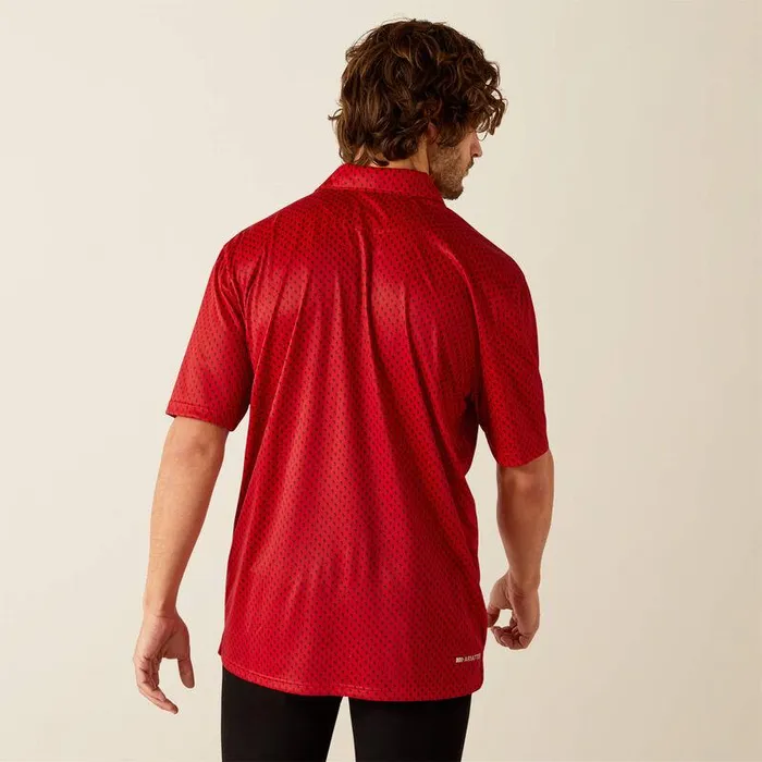 Men TShirts and Polos Ariat All Over Print Polo Haute Red