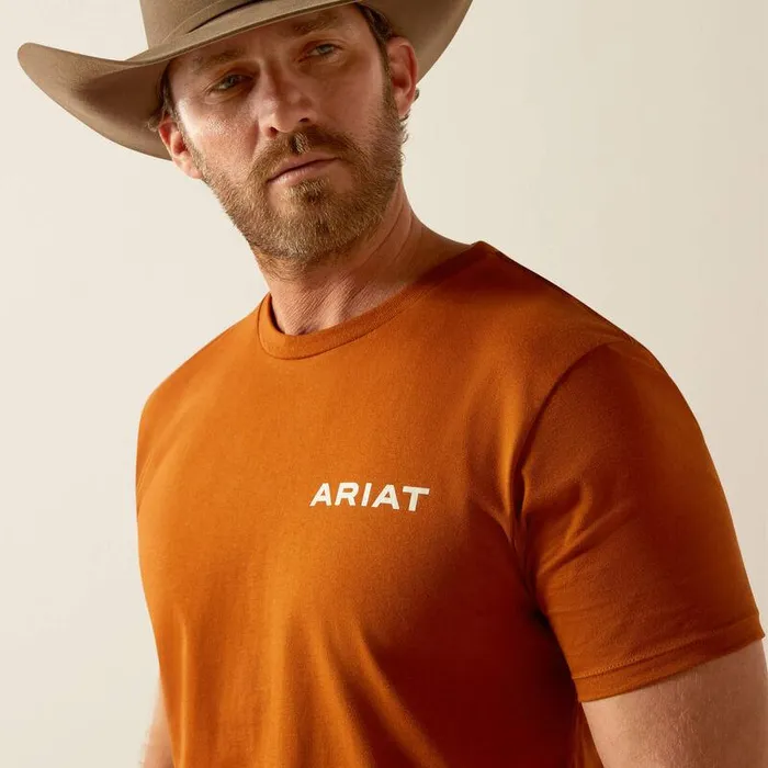 Men TShirts and Polos Ariat Ariat Buffalo West TShirt Burnt Umber
