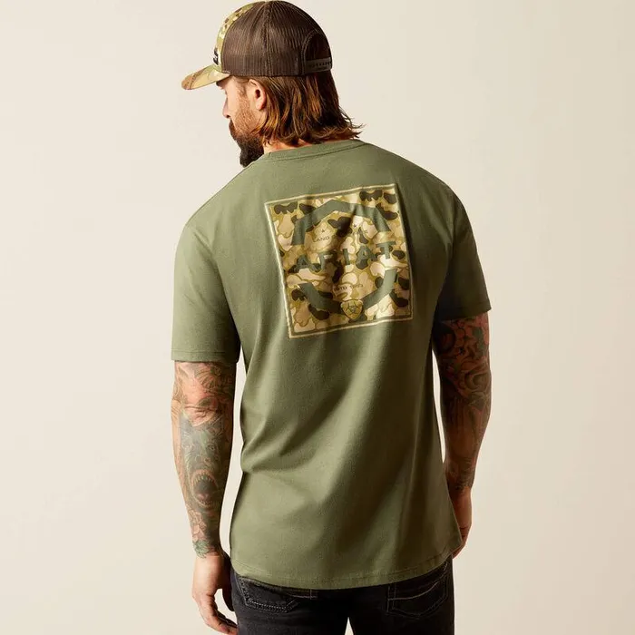 Men TShirts and Polos Ariat Ariat Duck TShirt Surplus Green