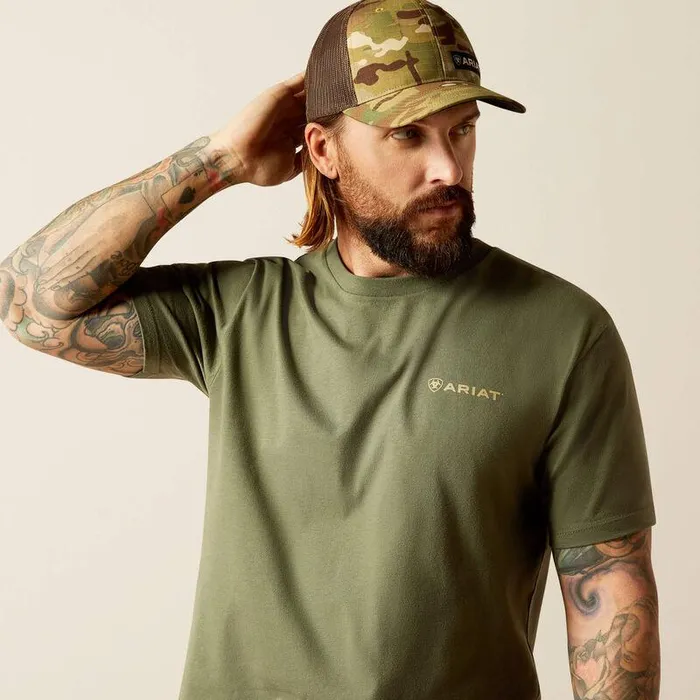 Men TShirts and Polos Ariat Ariat Duck TShirt Surplus Green Men TShirts and Polos Ariat Ariat Duck TShirt Surplus Green