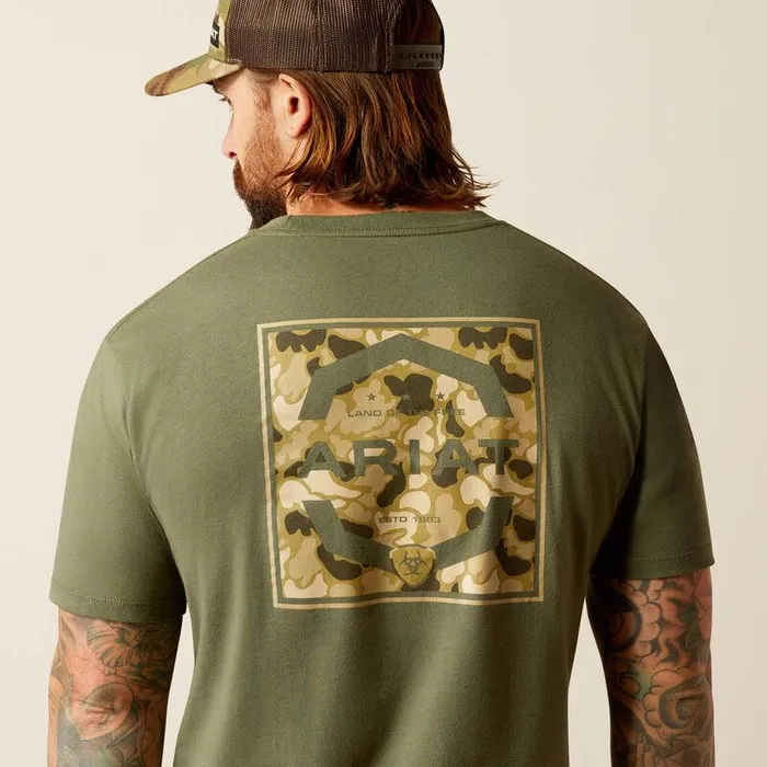 Men TShirts and Polos Ariat Ariat Duck TShirt Surplus Green Men TShirts and Polos Ariat Ariat Duck TShirt Surplus Green