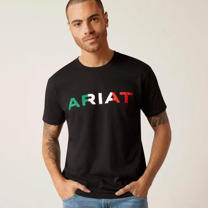 Men TShirts and Polos Ariat Ariat Viva Mexico TShirt Black