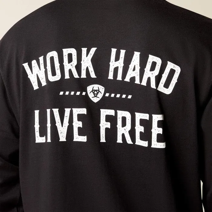 Men TShirts and Polos Ariat Rebar Cotton Strong Work Hard Live Free TShirt Black Men TShirts and Polos Ariat Rebar Cotton Strong Work Hard Live Free TShirt Black