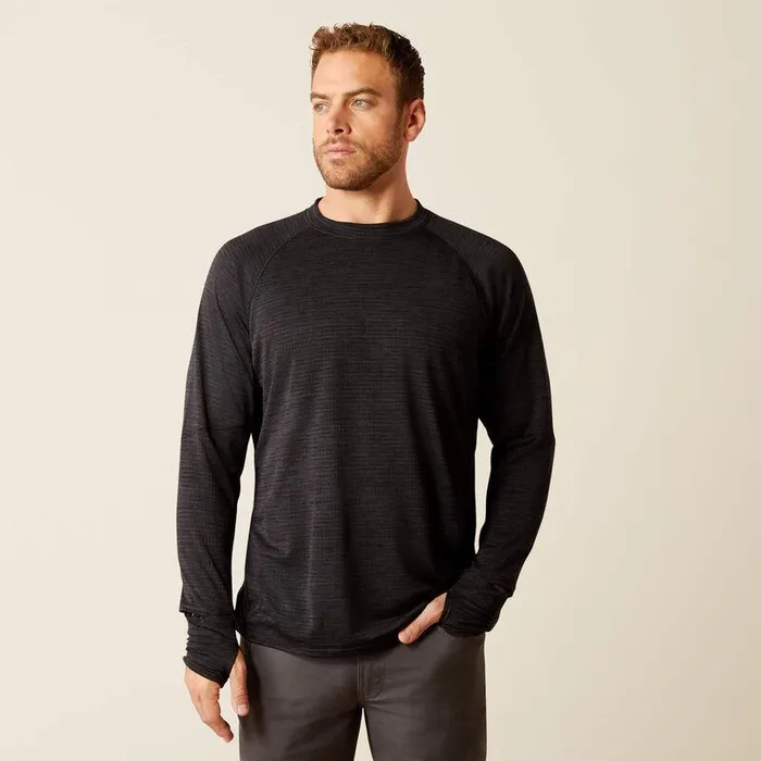 Men TShirts and Polos Ariat Rebar Gridwork Crewneck TShirt Black