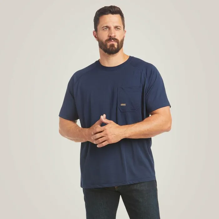 Men TShirts and Polos Ariat Rebar Heat Fighter TShirt Navy