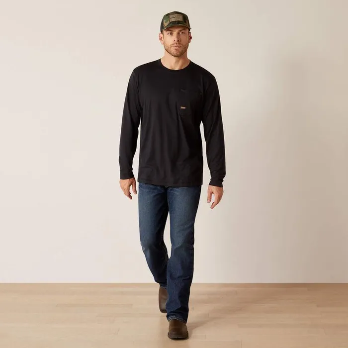 Men TShirts and Polos Ariat Rebar Workman Chrome Skull TShirt Black