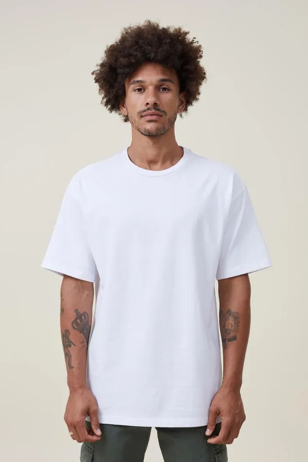 Men Tees and Tanks Cotton On Box Fit Plain TShirt White