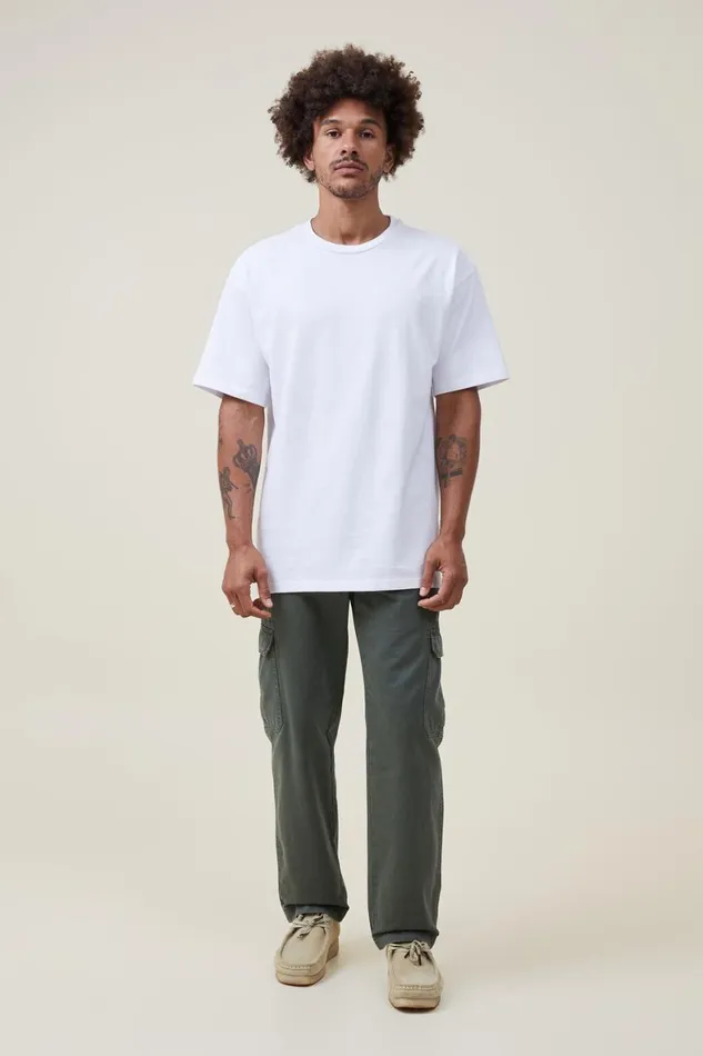 Men Tees and Tanks Cotton On Box Fit Plain TShirt White