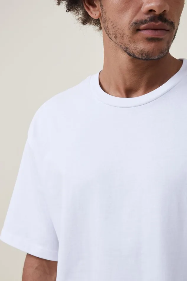 Men Tees and Tanks Cotton On Box Fit Plain TShirt White