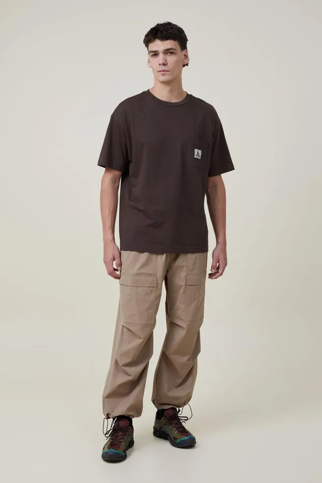 Men Tees and Tanks Cotton On Box Fit Pocket TShirt Ashen Browncivic Outerwear