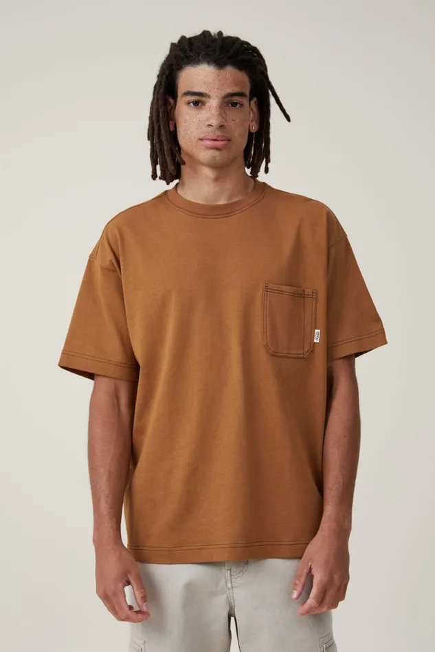 Men Tees and Tanks Cotton On Box Fit Pocket TShirt Ginger Civic Contrast