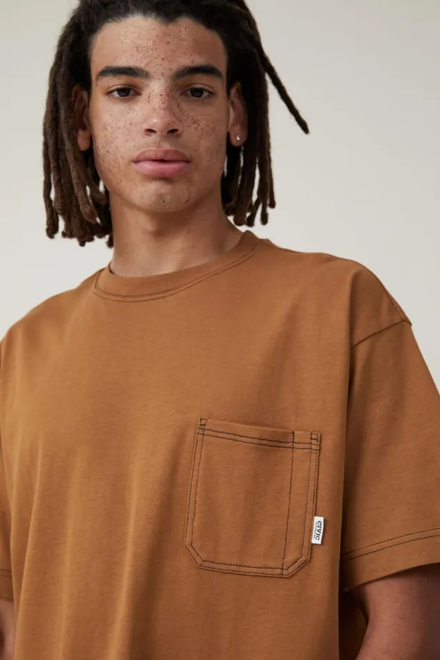 Men Tees and Tanks Cotton On Box Fit Pocket TShirt Ginger Civic Contrast