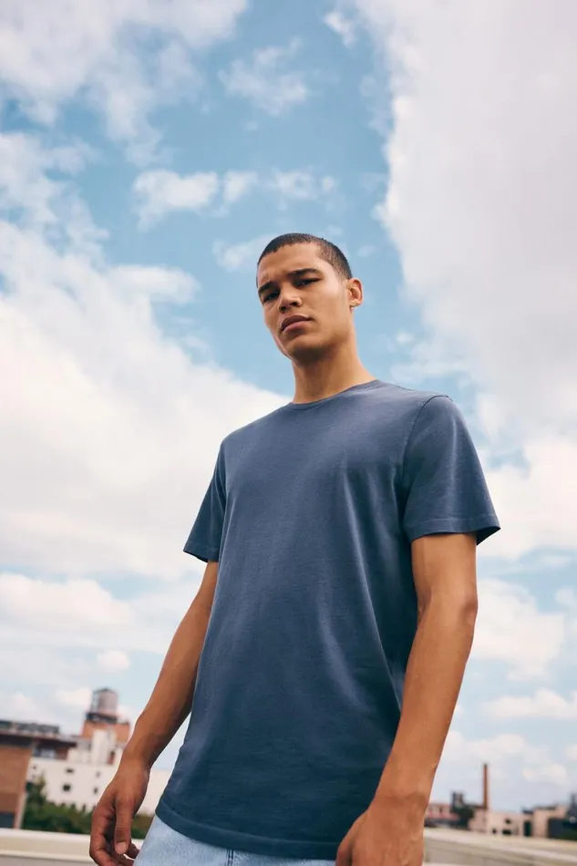 Men Tees and Tanks Cotton On Organic Longline TShirt Dusty Denim