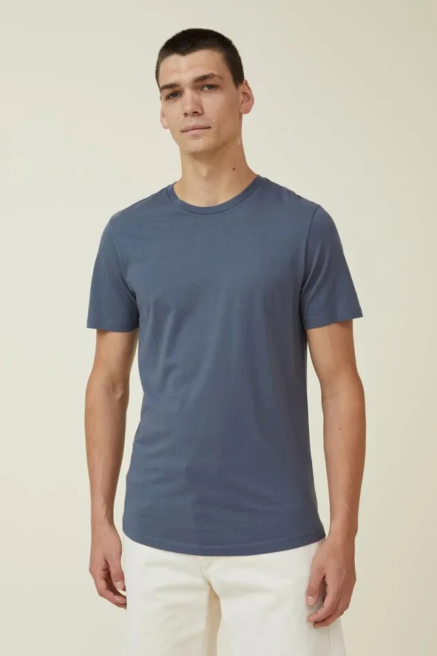 Men Tees and Tanks Cotton On Organic Longline TShirt Dusty Denim