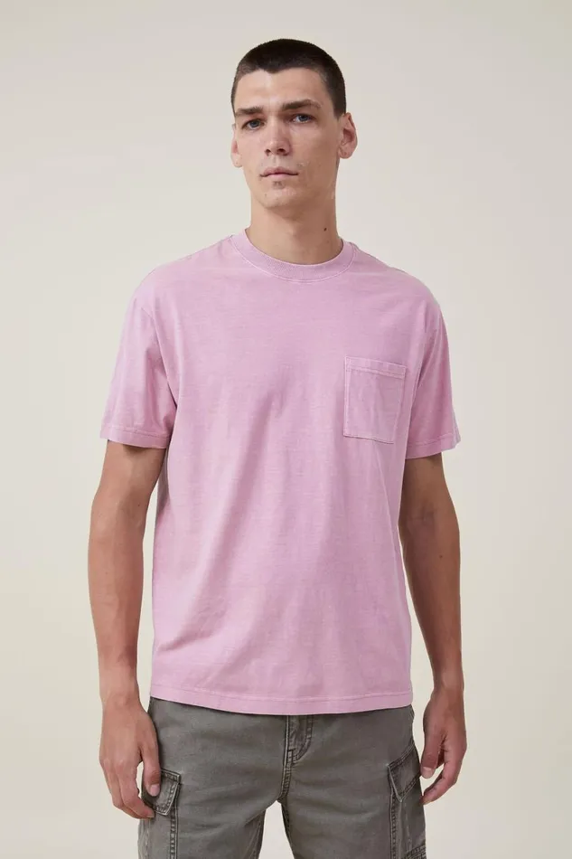 Men Tees and Tanks Cotton On Organic Loose Fit TShirt Chalk Pink