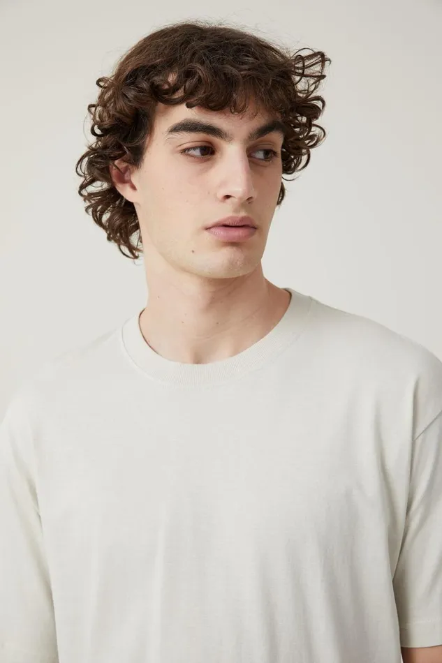 Men Tees and Tanks Cotton On Organic Loose Fit TShirt Ivory