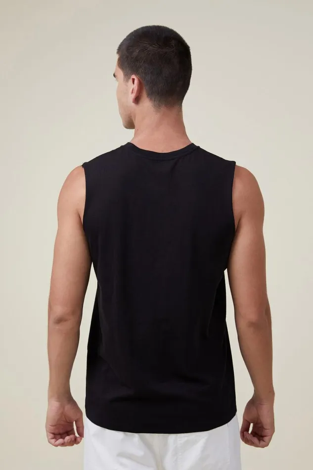 Men Tees and Tanks Cotton On Organic Muscle Black