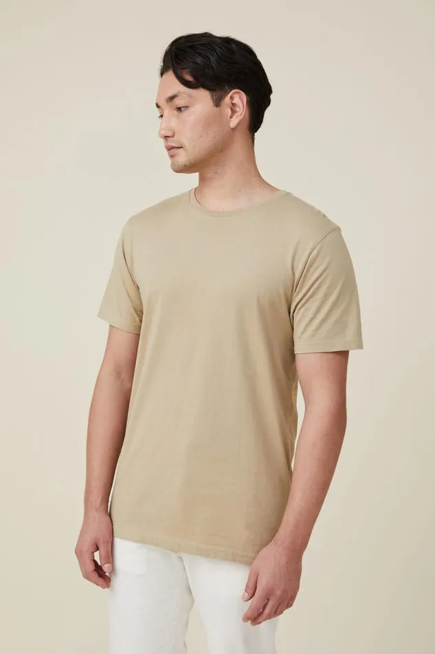Men Tees and Tanks Cotton On Organic Regular Fit Crew TShirt Gravel Stone