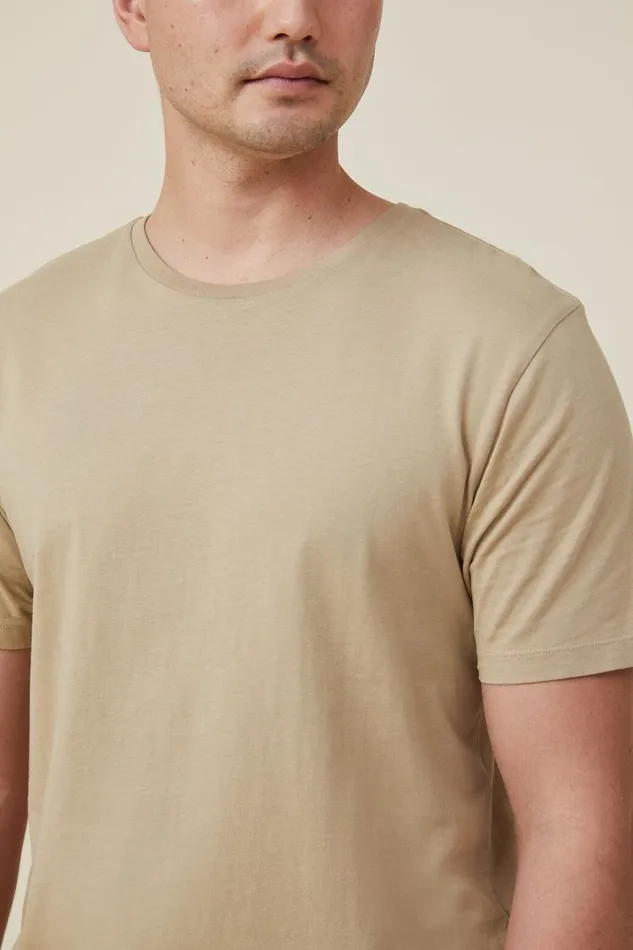 Men Tees and Tanks Cotton On Organic Regular Fit Crew TShirt Gravel Stone