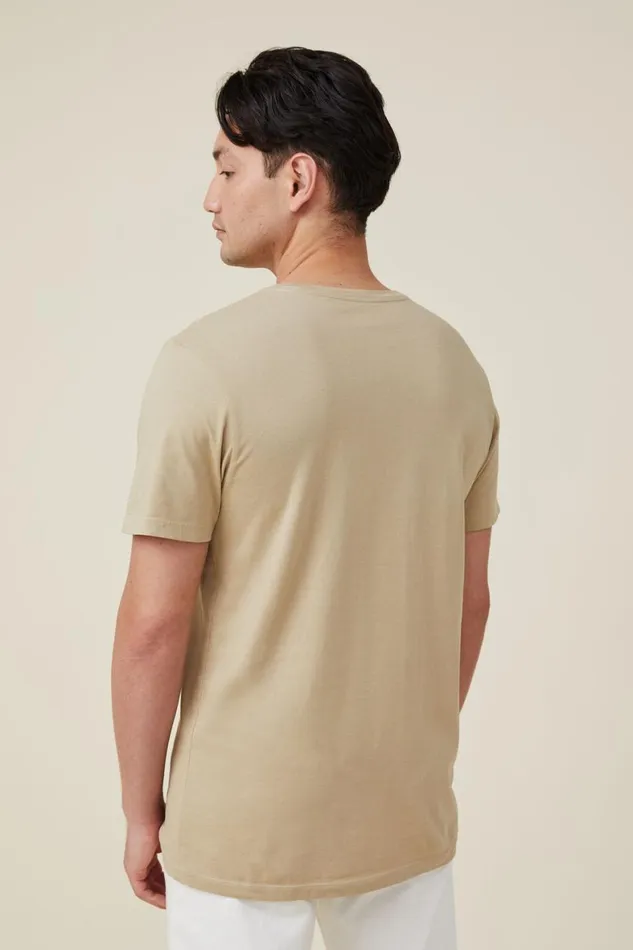 Men Tees and Tanks Cotton On Organic Regular Fit Crew TShirt Gravel Stone