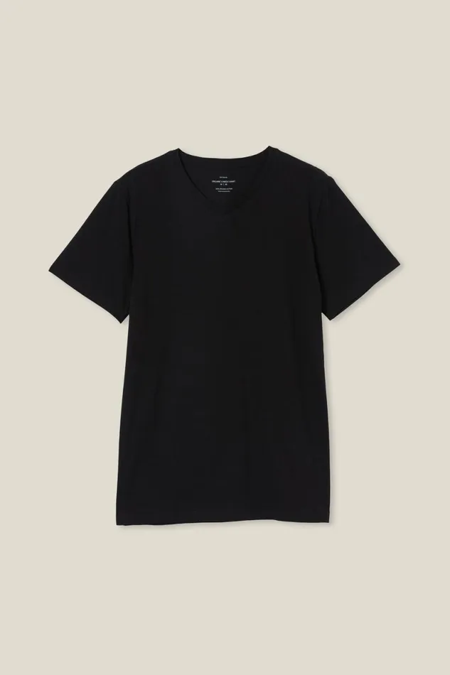 Men Tees and Tanks Cotton On Organic VNeck TShirt Black