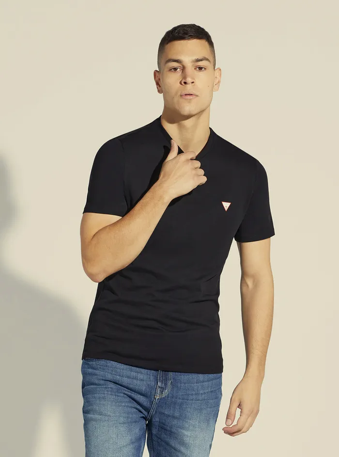Men Tees and Tanks GUESS Black Core Logo Tshirt Men Tees and Tanks GUESS Black Core Logo Tshirt