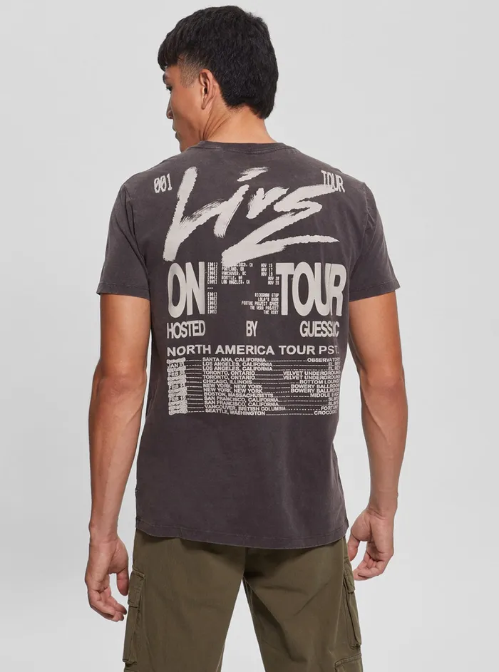 Men Tees and Tanks GUESS Black Multi Riot Tour Tshirt