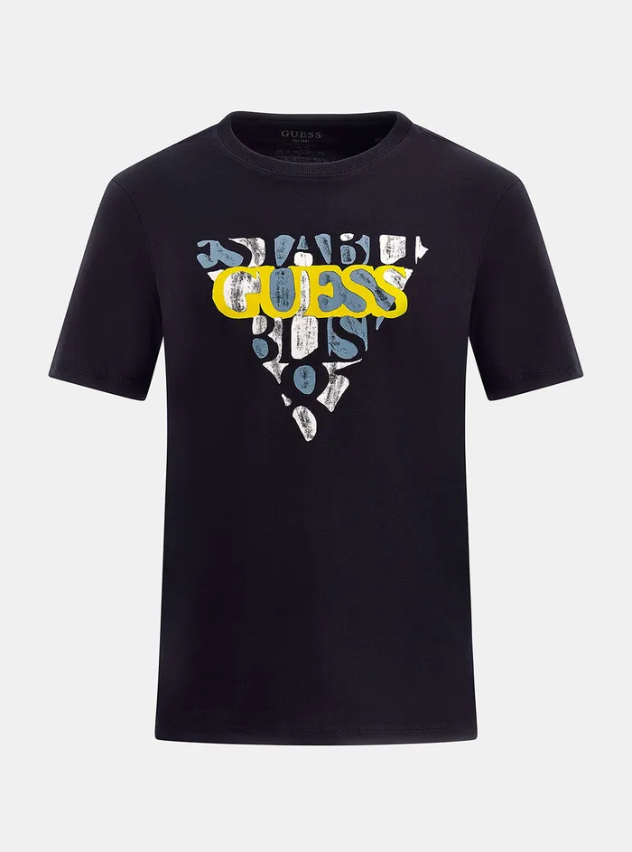 Men Tees and Tanks GUESS Eco Blue Blurri Logo Tshirt Men Tees and Tanks GUESS Eco Blue Blurri Logo Tshirt