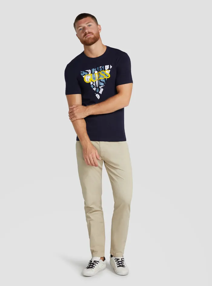 Men Tees and Tanks GUESS Eco Blue Blurri Logo Tshirt Men Tees and Tanks GUESS Eco Blue Blurri Logo Tshirt