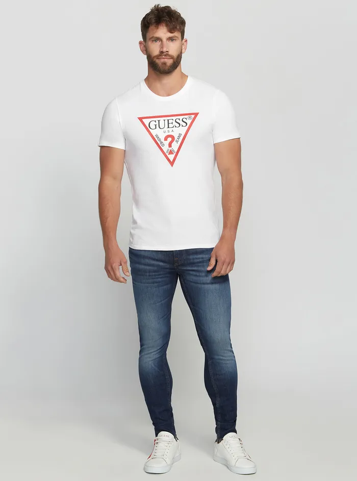 Men Tees and Tanks GUESS Eco White Original Logo Tshirt Men Tees and Tanks GUESS Eco White Original Logo Tshirt